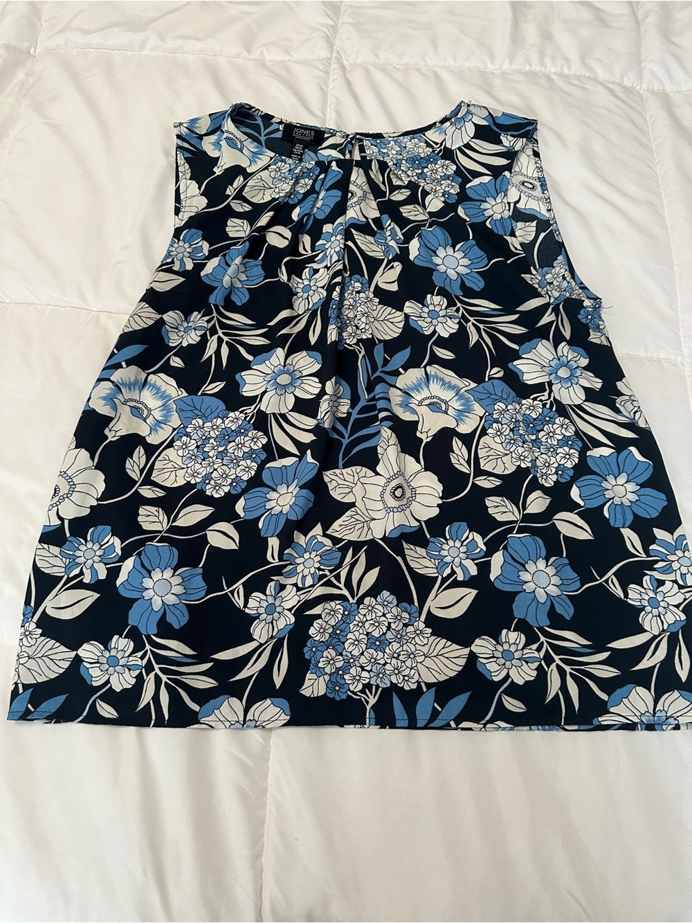 Jones New York Sleeveless Floral Print Blouse